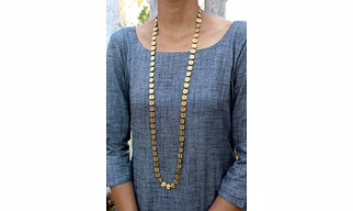 Bohemian Tribal Long Spiral Brass Charm Necklace