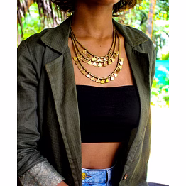 handcrafted layered triangle brass charm fashion accessory jewelry