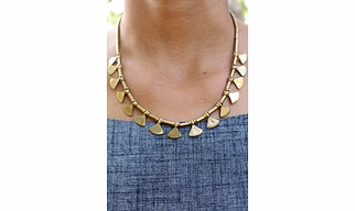 Minimalist Triangle Brass Charm Necklace