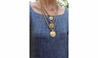 Boho Chic Handmade Brass Spiral Layered Pendant Necklace