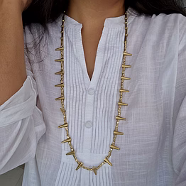 artistically crafted brass spike necklace