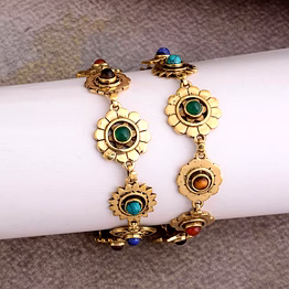 beautifully crafted 7 chakra bracelet in brass