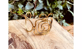 Handcrafted Geometric Brass Adjustable Bracelet Cuff Bohemian Hippie Chic Modern Design
