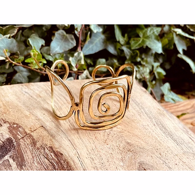 handcrafted geometric brass adjustable bracelet cuff bohemian hippie chic modern design