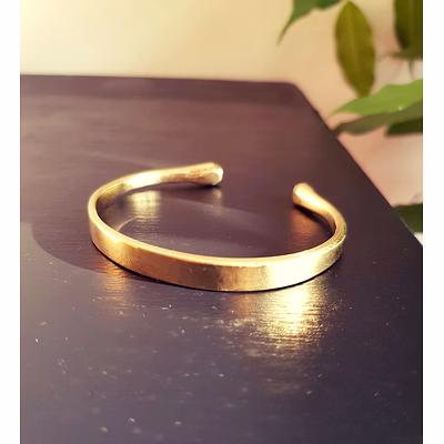 simple solid brass adjustable bracelet cuff bohemian hippie minimalist design
