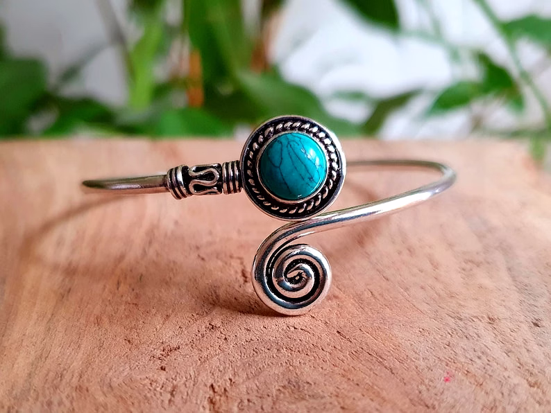 Brass Spiral Adjustable Bracelet Cuff Export Quality image 1
