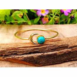 minimalist design half moon bracelet in brass