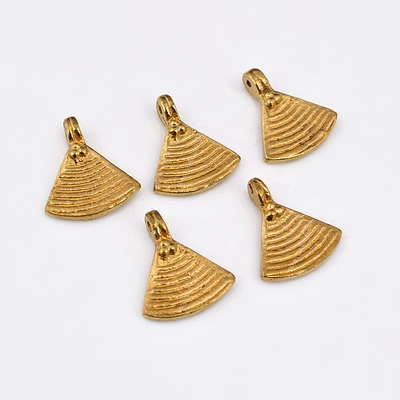 raw brass tribal triangular charms handmade boho pendants for jewelry & macrame crafts