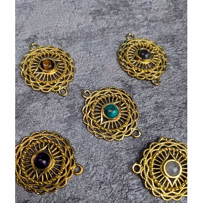 brass pendent charm gemstone connector jewelry supplies fashion pendants & charms