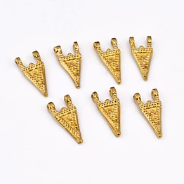 triangular brass pendants handmade ethnic charms for macrame diy