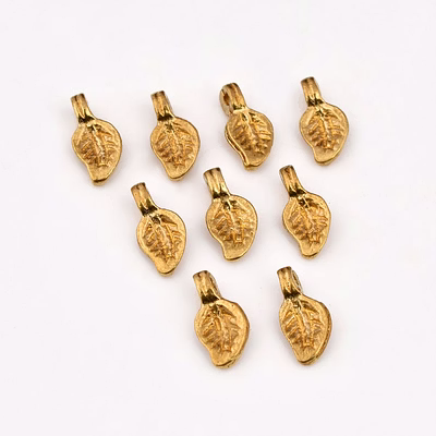 raw brass leaf charms leaf pendants for jewelry makings and macrame jewelry supplies
