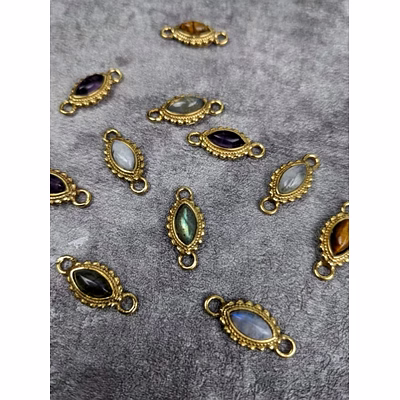 brass pendant gemstone connector for diy jewelry