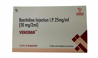 Venoran Rantidine Injection I.P 25mg/ml (50 mg/2ml)
