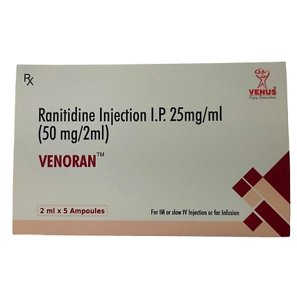 Venoran Rantidine Injection I.P 25mg/ml (50 mg/2ml)-12450810