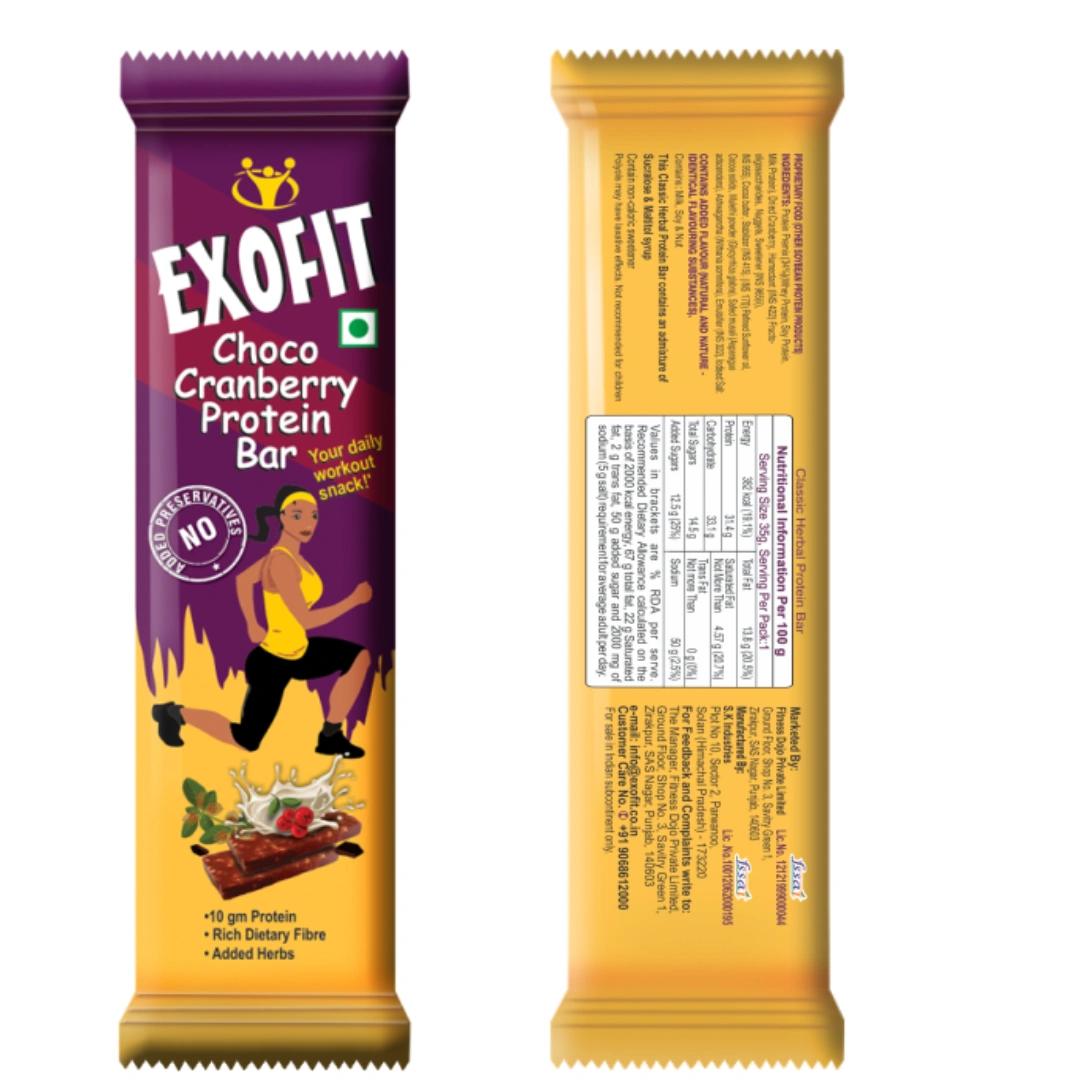 Exofit Choco Cranberry Protein Bars-3