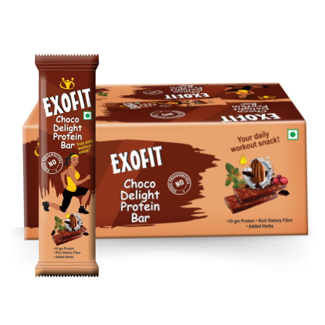 EXOFIT Choco Delight Protein Bars  (140 g, Choco, Almond, Herbs)-12449592