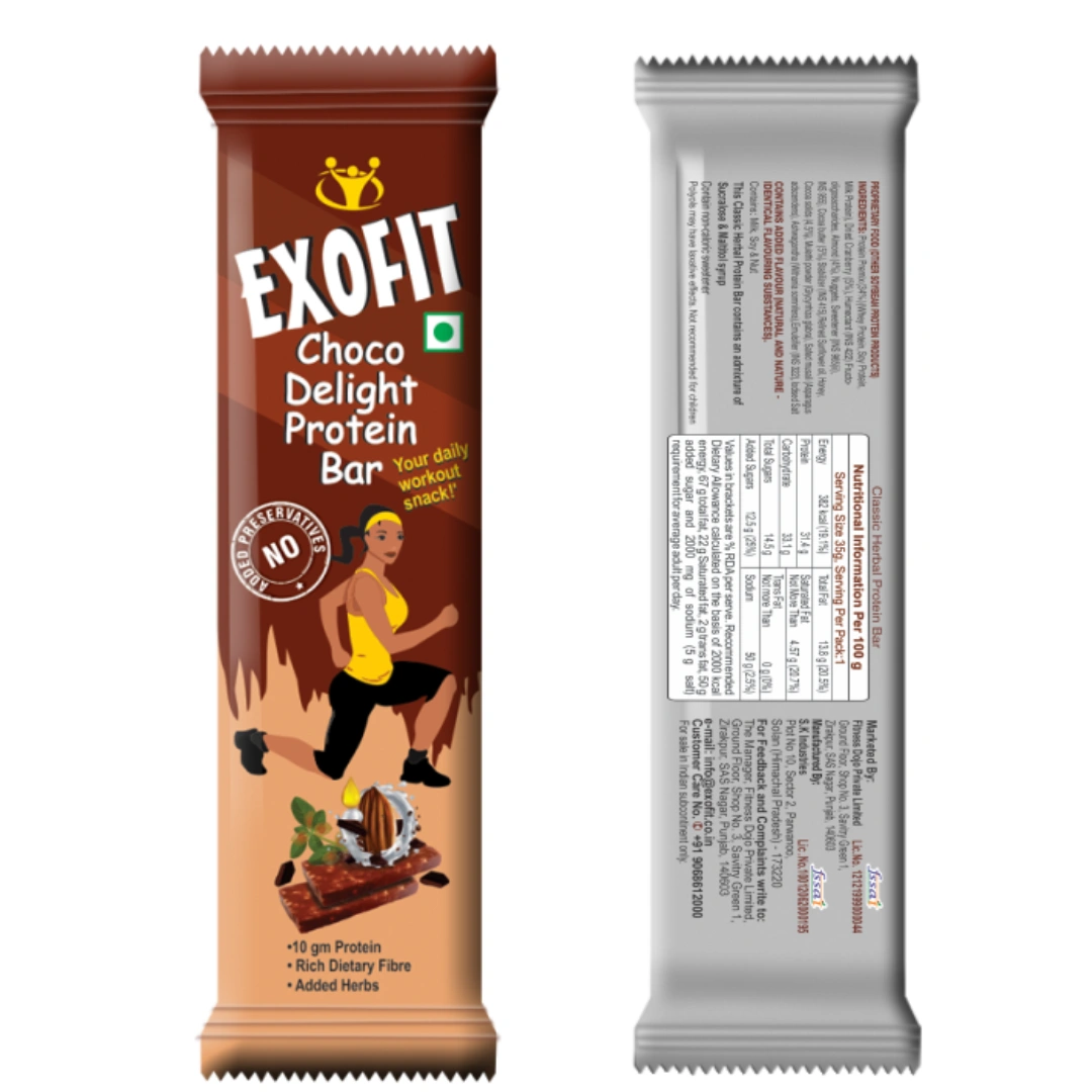 EXOFIT Choco Delight Protein Bars  (140 g, Choco, Almond, Herbs)-2