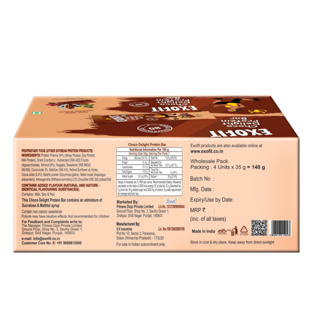 EXOFIT Choco Delight Protein Bars  (140 g, Choco, Almond, Herbs)-3