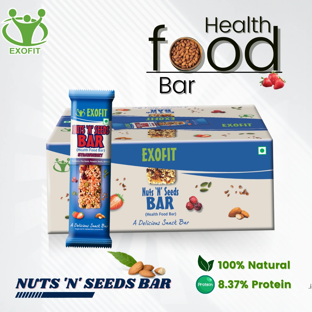 EXOFIT Nuts 'N' Seeds Bar ( Health Food Bar ) Nutrition Bars  (210 g, strawberry)-1