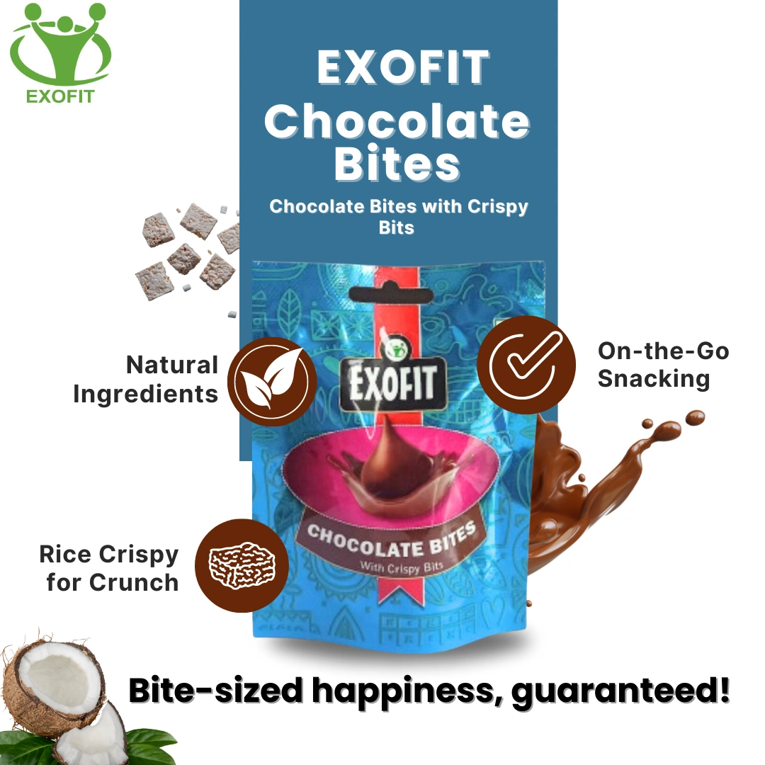 Exofit Chocolate Bites (Pack of 12) 35g with crispy bits 420g-1