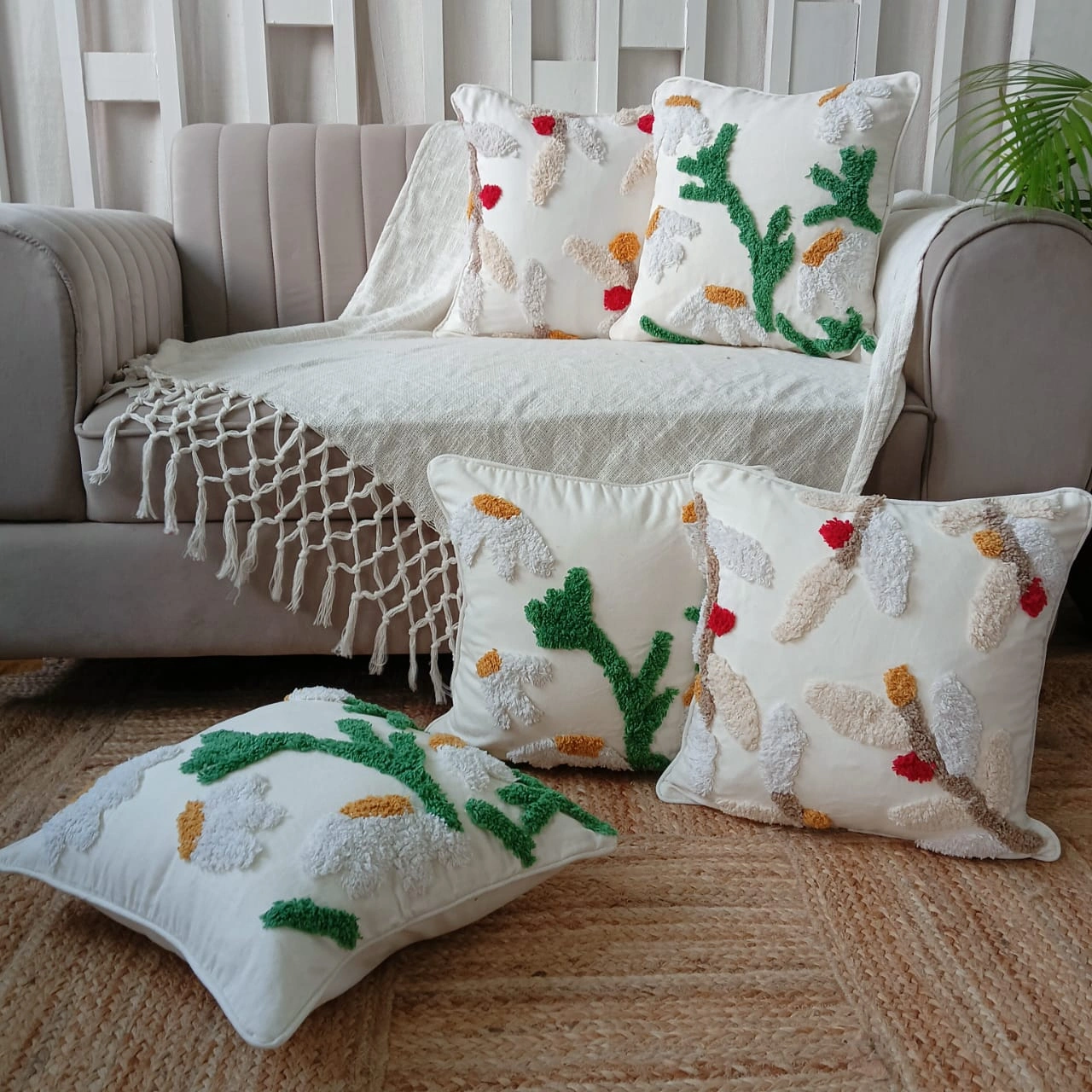 Hand Tufted Cushion Covers (Set of 5)-2