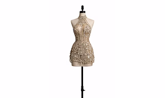 Designer Couture party dress Crystal Dominion Halter Couture Mini Dress Hand Beaded Luxury Evening Wear
