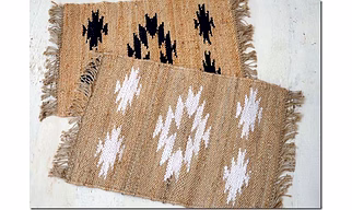 Handwoven Cotton Rug with Geometric Pattern – Eco-Friendly, Durable, Artisan-Made