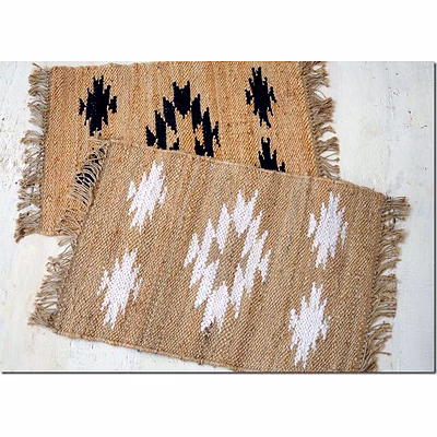 sonia collections™ handwoven cotton rug with geometric pattern – eco-friendly, durable, artisan-made