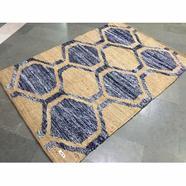 sonia collections™ handwoven hexagon rug – blue & beige |