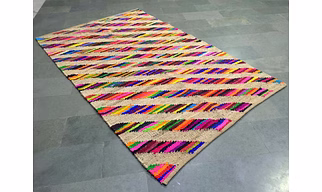 Handwoven Diagonal Stripe Rug | Multi-Color | Eco-Friendly | Export Grade | HSN 57022090 | GST 12%