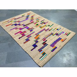 sonia collections™ handwoven abstract multi-color rug | eco-friendly