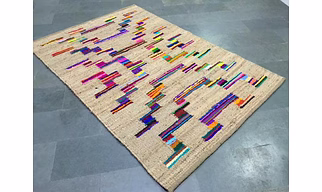 Handwoven Abstract Multi-Color Rug | Eco-Friendly