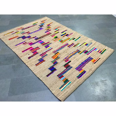 sonia collections™ handwoven abstract multi-color rug | eco-friendly