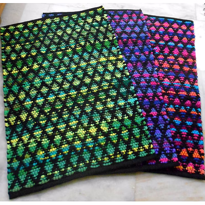 handwoven diamond dot rugs | multi-color | eco-friendly