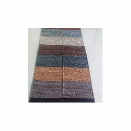 sonia collections™ handwoven multi-stripe rug | blue, brown & beige | eco-friendly | export grade |