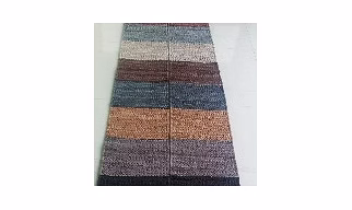 Handwoven Multi-Stripe Rug | Blue, Brown & Beige | Eco-Friendly | Export Grade |