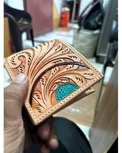 Hand Tooled Leather Wallet-4