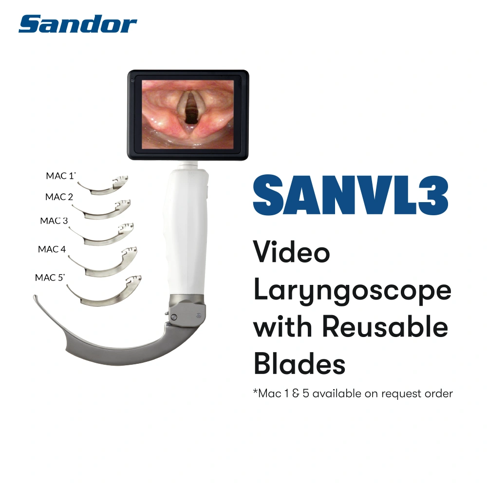 SANVL3 Video Laryngoscope with 3 Reusable/ Disposable Blades-1