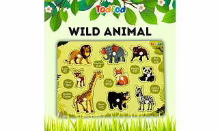 TodFod Wooden MDF Wild Animals knob Puzzle
