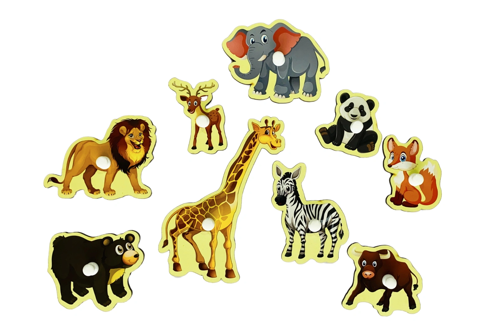 TodFod Wooden MDF Wild Animals knob Puzzle-3