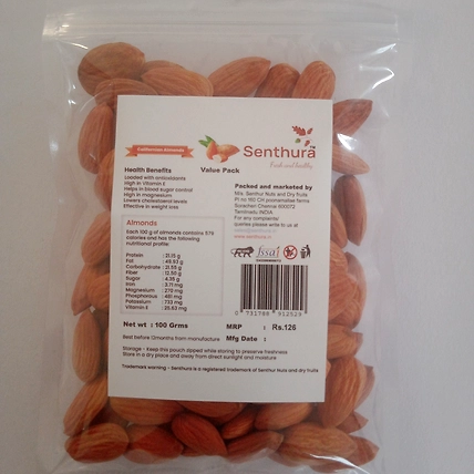 Californian Almonds - 100gm Retail pack-1
