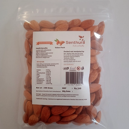 Californian Almonds - 200gm Retail pack-1