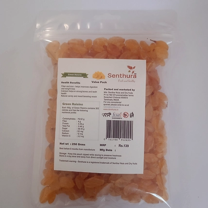 Green Raisins - 250gm Retail Pack-1