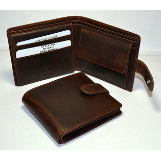 OIL PULL UP MEN LEATHER WALLET WITH CLASP