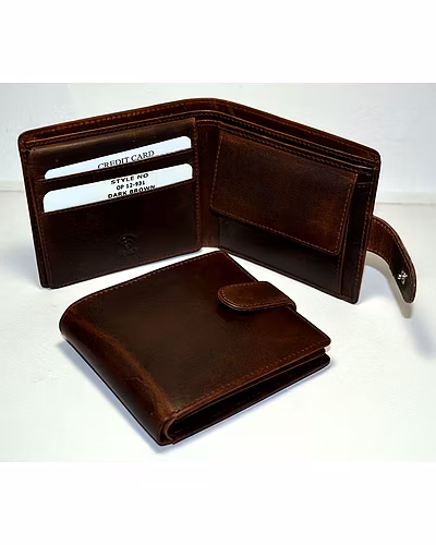OIL PULL UP MEN LEATHER WALLET WITH CLASP-12519254