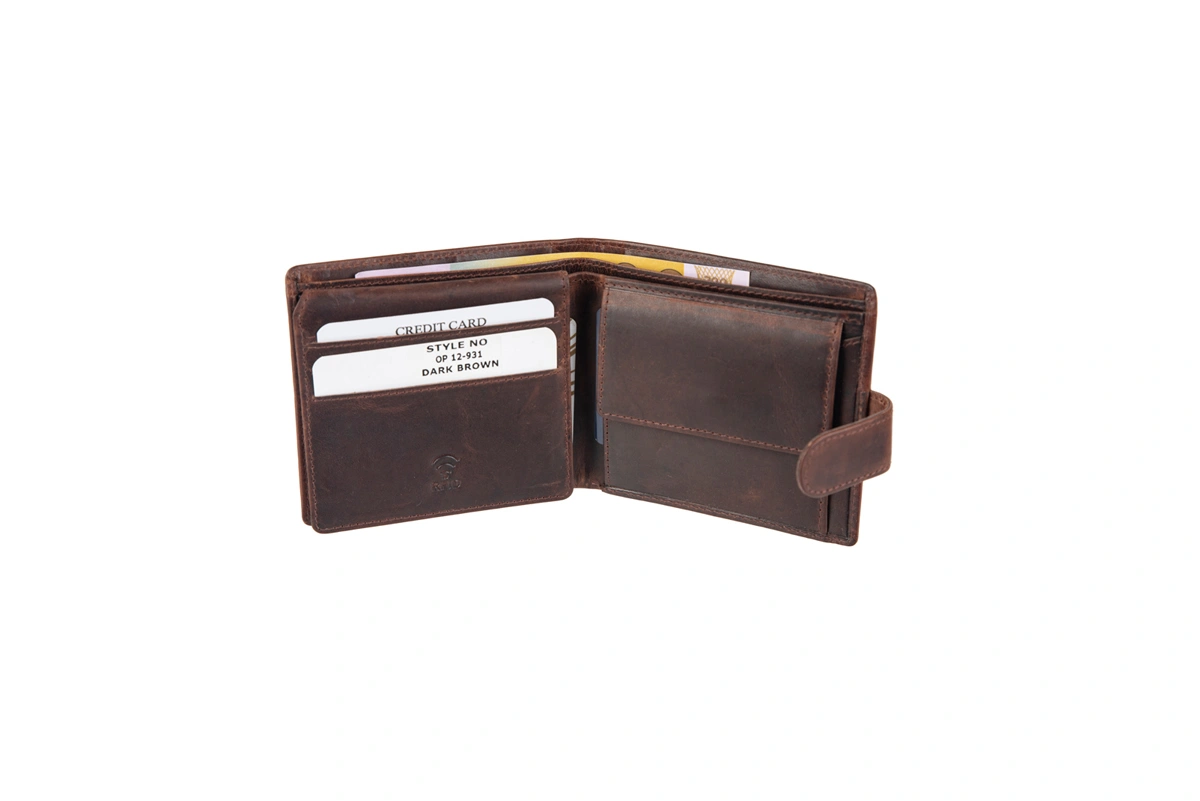 OIL PULL UP MEN LEATHER WALLET WITH CLASP-2