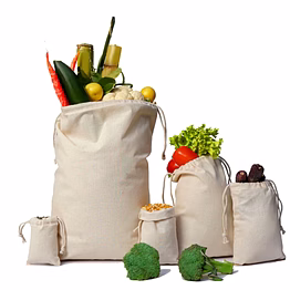 muslin reusable drawstring storage bags