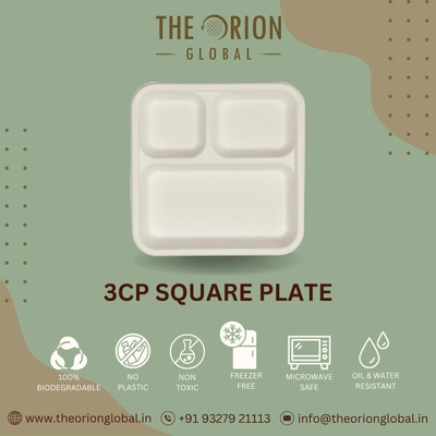 3-COMPARTMENT SQUARE MEAL TRAY