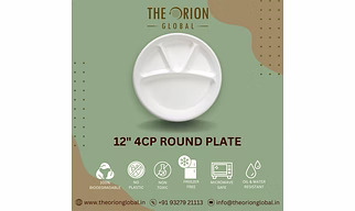 12" 4-COMPARTMENT ROUND MEAL TRAY