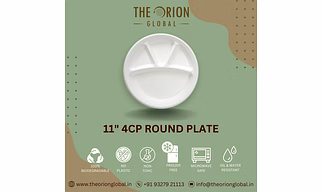 11" 4-COMPARTMENT ROUND MEAL TRAY